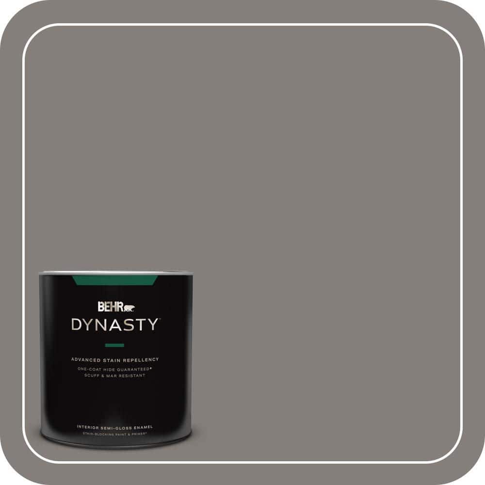 BEHR DYNASTY 1 qt. #PPU18-17 Suede Gray Semi-Gloss Enamel Interior Stain-Blocking Paint and Primer