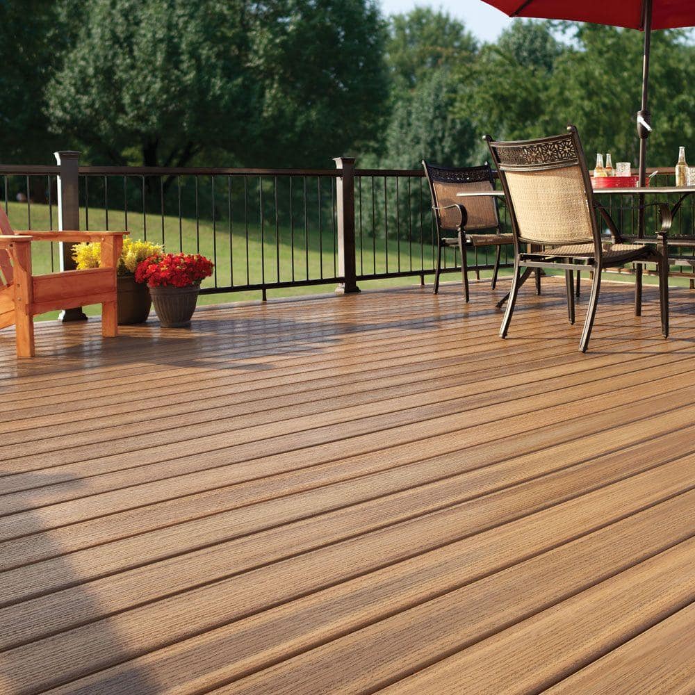 Fiberon Paramount 1 in. x 6 in. x 20 ft. Brownstone Square Edge Capped Cellular PVC Deck Board (3)