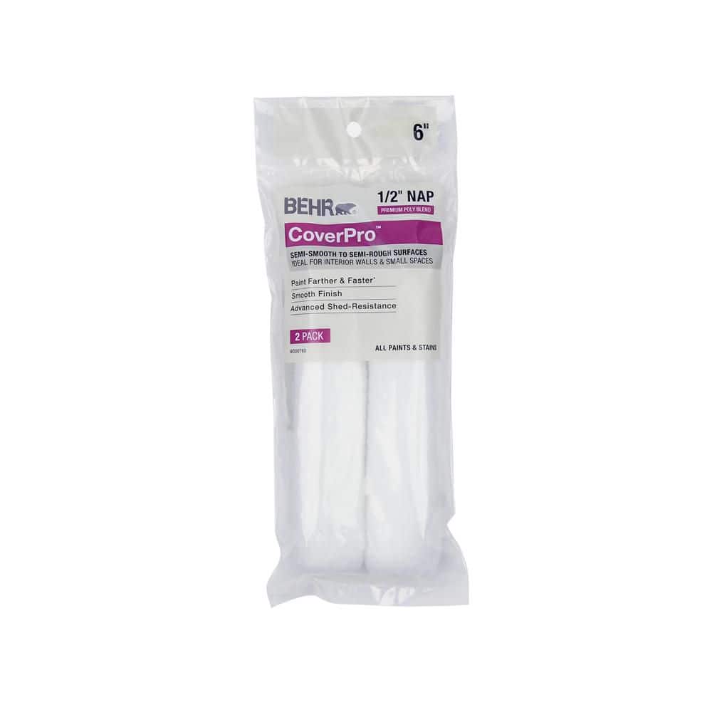 BEHR 6 in. x 1/2 in. CoverPro Poly Blend Roller Covers (2-Pack)