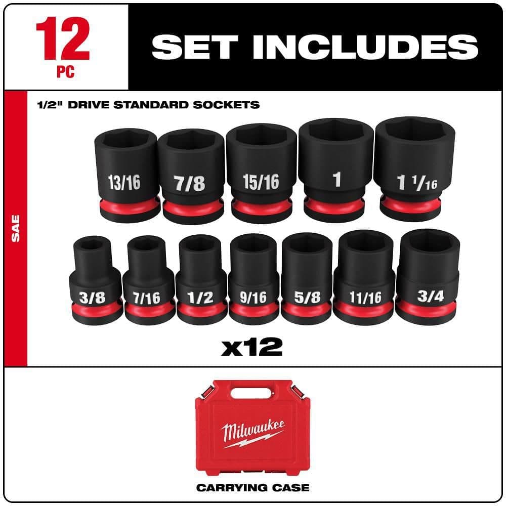 Milwaukee SHOCKWAVE . Drive Point Impact Socket Set (3)