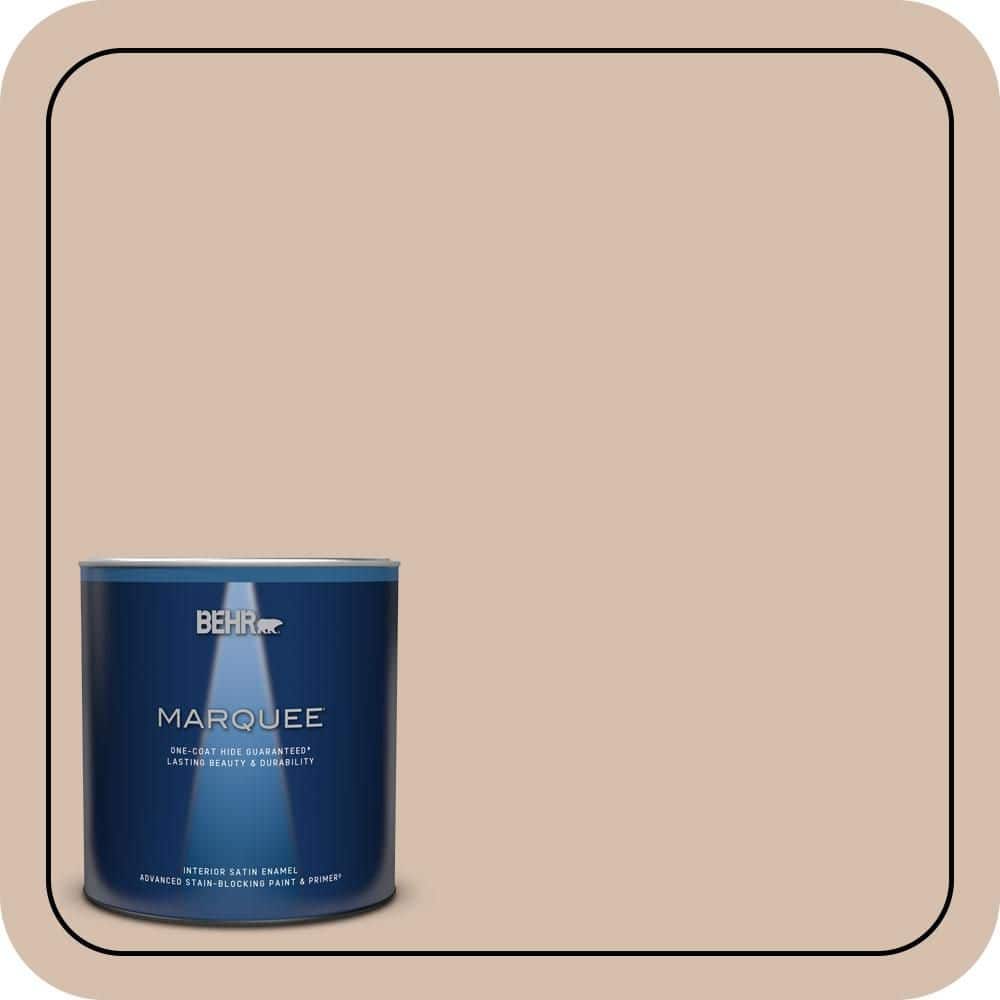BEHR MARQUEE 1 qt. #MQ2-36 Elusive Dawn One-Coat Hide Satin Enamel Interior Paint & Primer