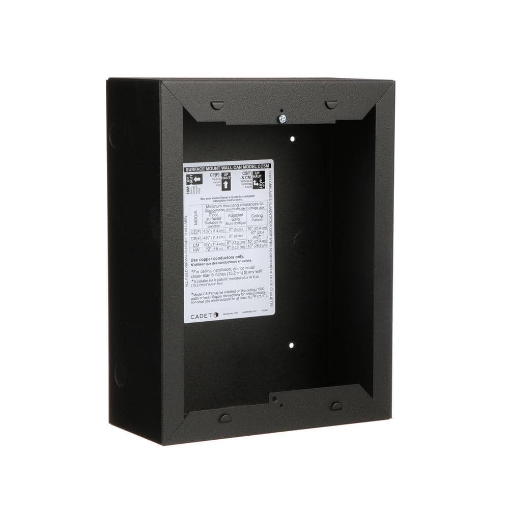Cadet Surface-mount Wall Can in Black for Com-Pak, Com-Pak Max In-wall Fan-forced Electric Heaters (2)