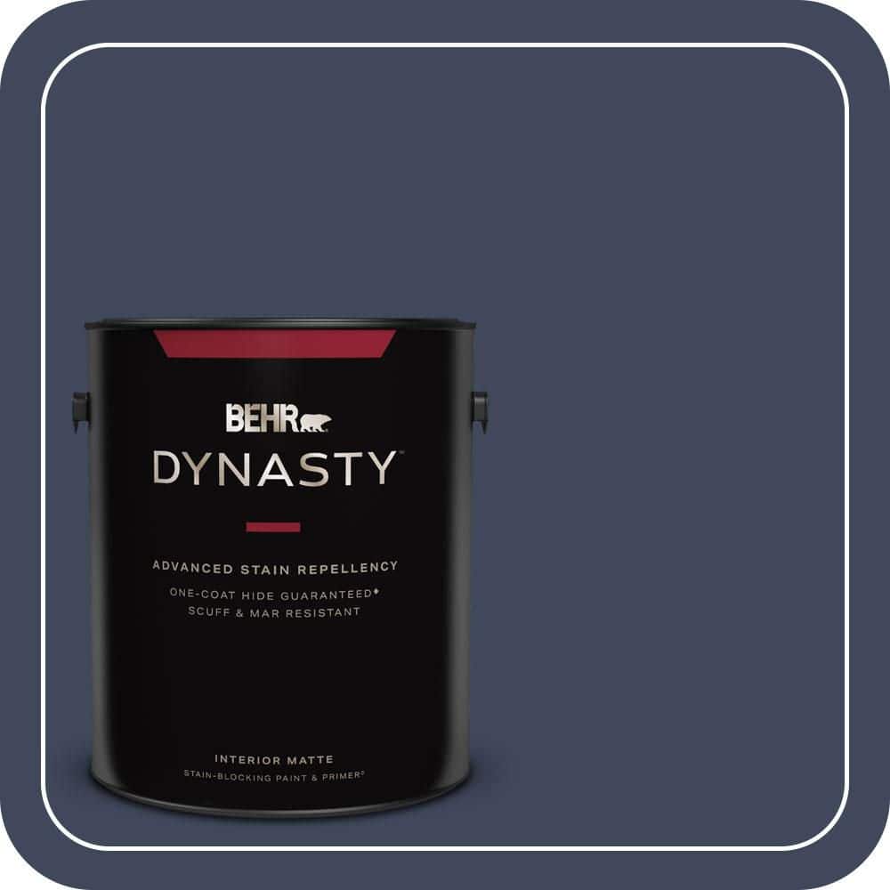 BEHR DYNASTY 1 gal. #S530-7 Dark Navy Matte Interior Stain-Blocking Paint & Primer