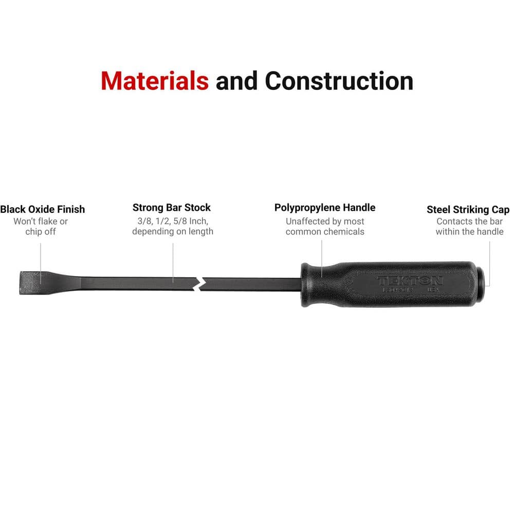 TEKTON Angled End Handled Pry Bar Set with Wall Hanger, 6-Piece (8,12,17,25,36,45 in. ) (2)
