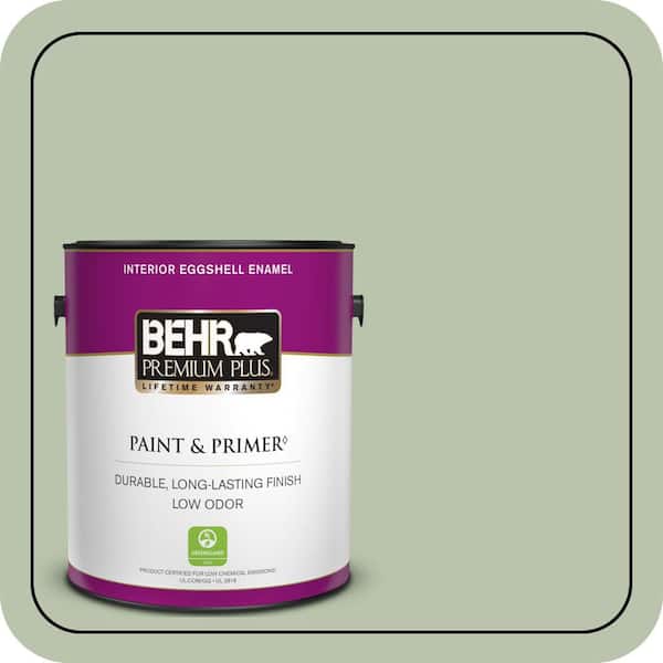 BEHR PREMIUM PLUS #PPU11-10 Whitewater Bay One-Coat Hide Enamel Interior Stain-Blocking Paint and Primer (4)
