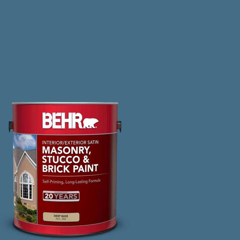 BEHR 1 gal. #S500-6 Shipyard Satin Interior/Exterior Masonry, Stucco and Brick Paint