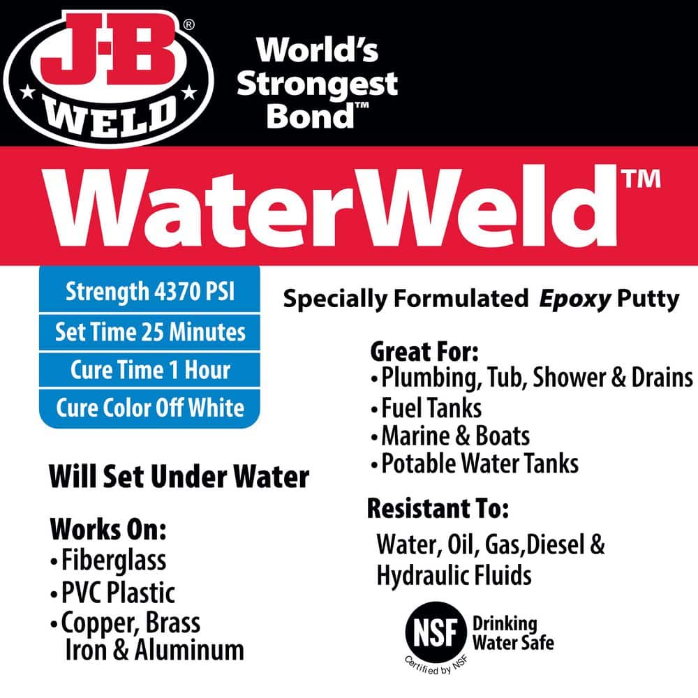 J-B Weld 2 oz. Waterweld Epoxy Putty Stick (2)