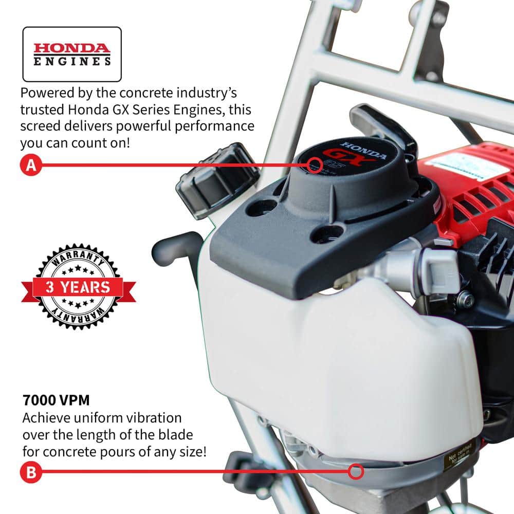 Tomahawk Power 10 ft. Blade and 1.6 HP Honda Gas Vibratory Concrete Power Screed (3)