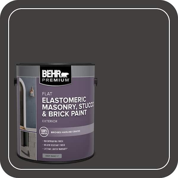 BEHR PREMIUM 1 gal. #N510-7 Blackout Elastomeric Masonry, Stucco and Brick Exterior Paint (2)