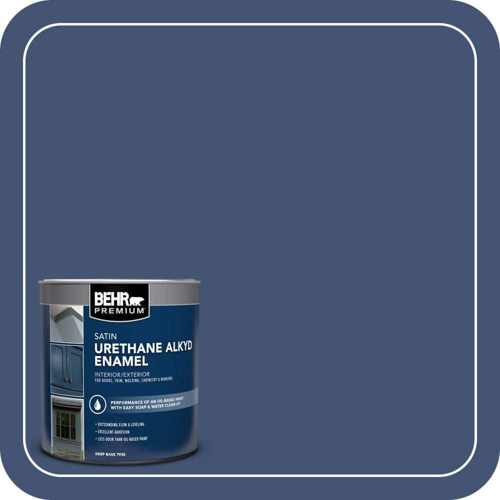 BEHR PREMIUM 1 qt. Home Decorators Collection #HDC-CL-26 Champlain Blue Satin Enamel Urethane Alkyd Interior/Exterior Paint (1)