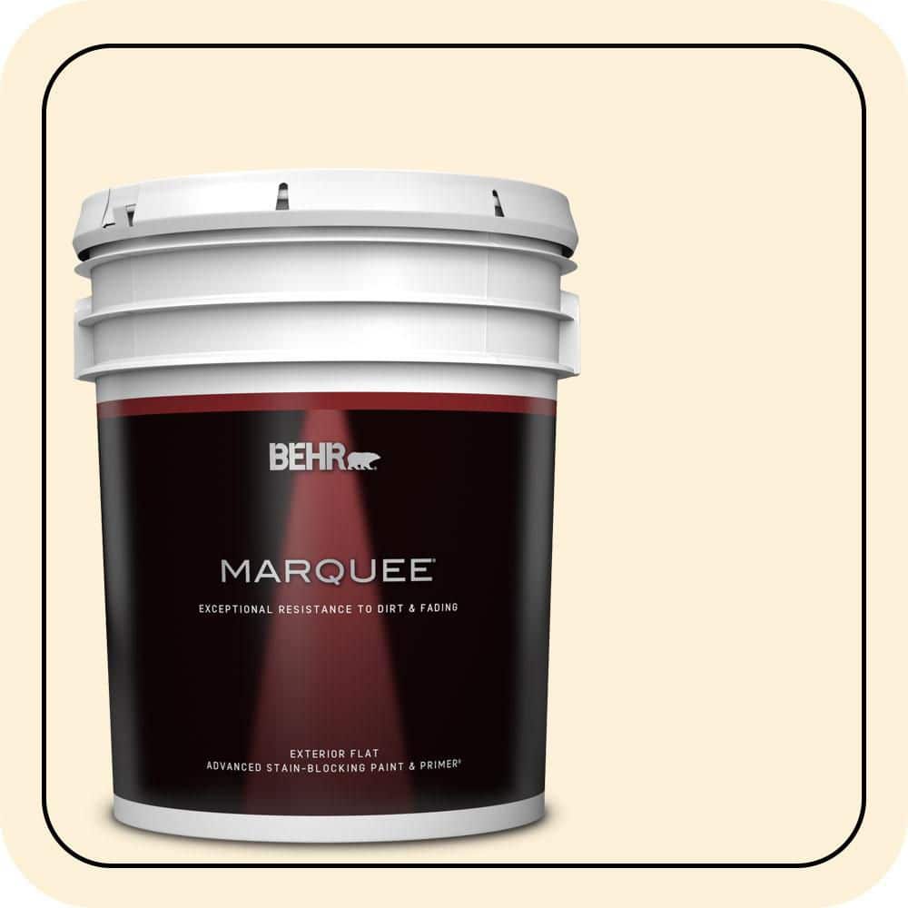 BEHR MARQUEE 5 gal. #W-D-220 Vanilla Custard Flat Exterior Paint & Primer