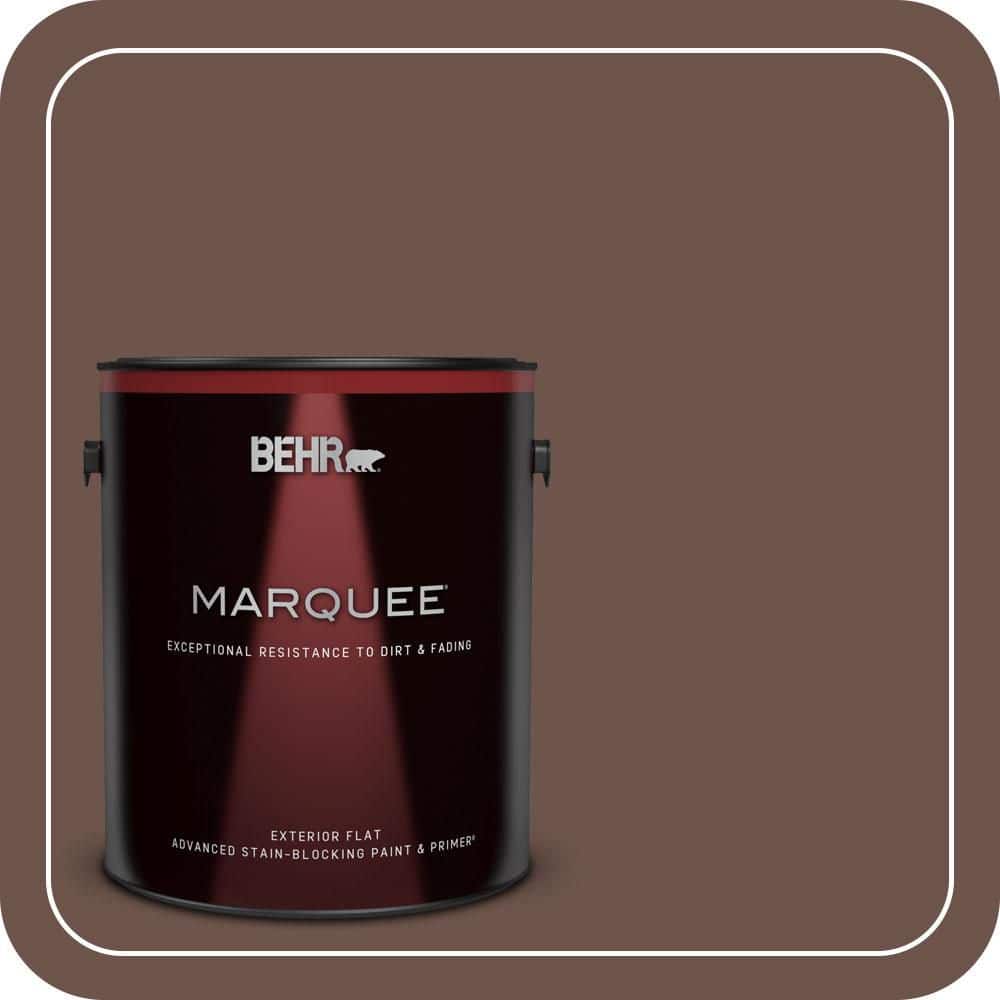 BEHR MARQUEE 1 gal. #N130-7 Double Fudge Flat Exterior Paint & Primer (1)