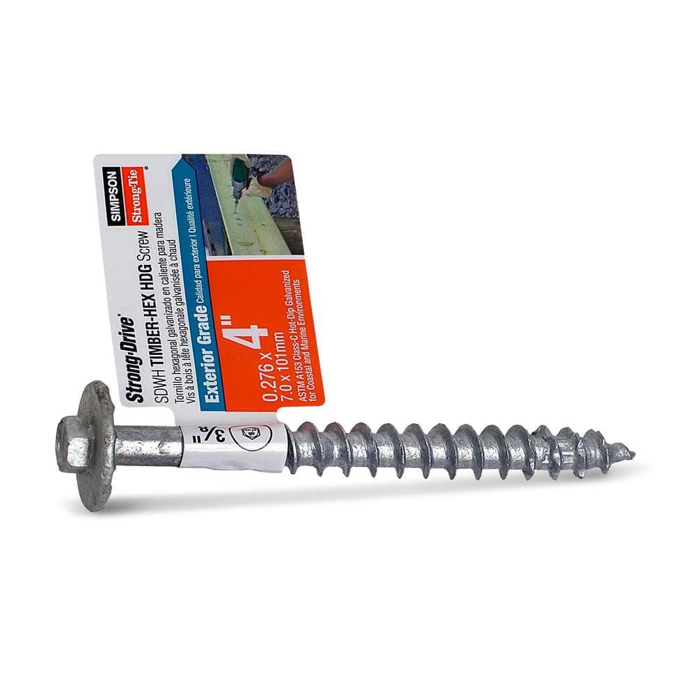 Simpson Strong-Tie 0.276 in. x 4 in. Strong-Drive SDWH Timber-Hex HDG Wood Screw