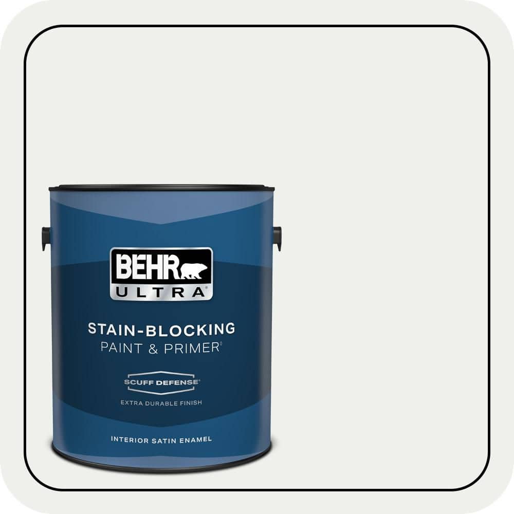 BEHR ULTRA 1 gal. #57 Frost Extra Durable Satin Enamel Interior Paint & Primer