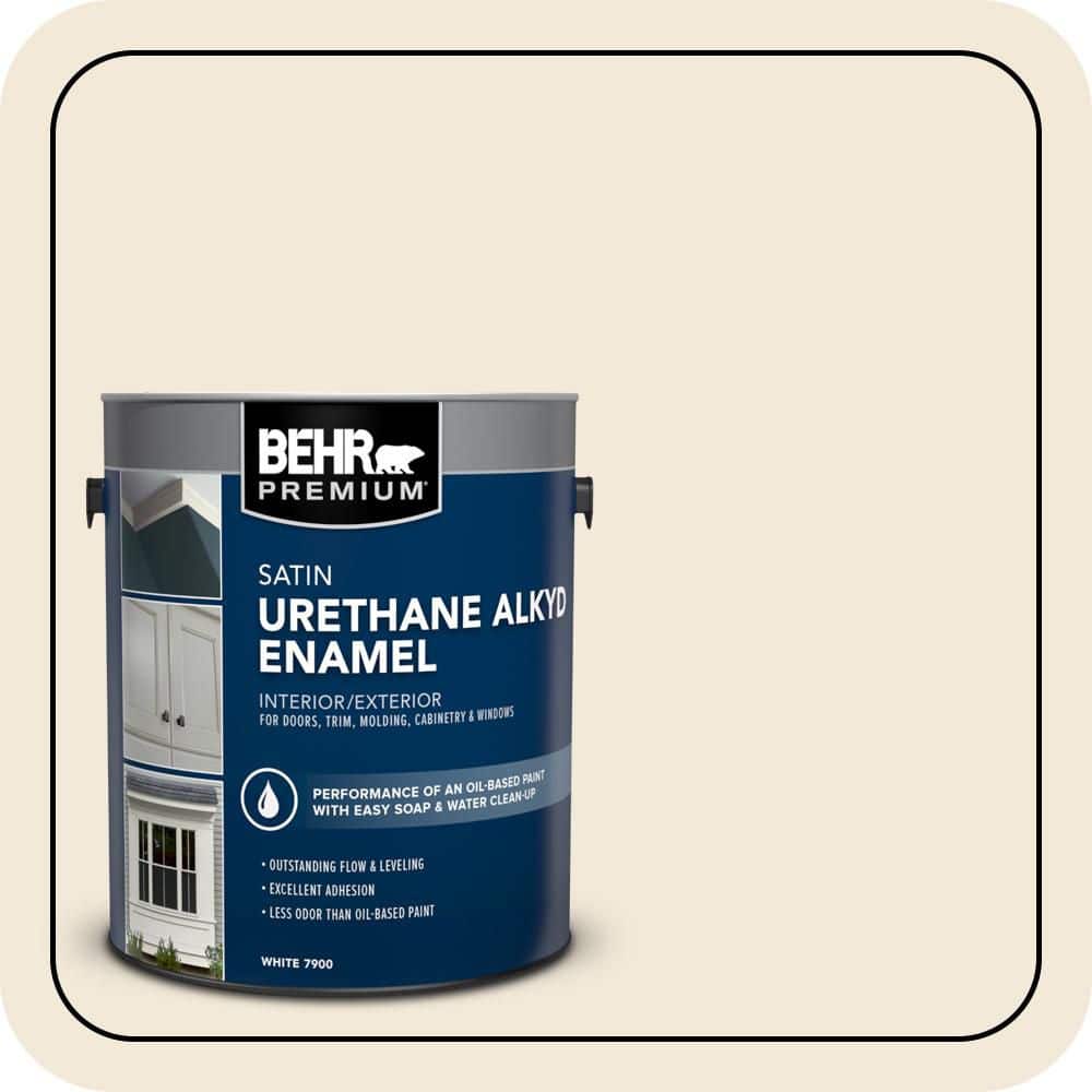 BEHR PREMIUM 1 gal. #740C-1 Seaside Sand Urethane Alkyd Satin Enamel Interior/Exterior Paint