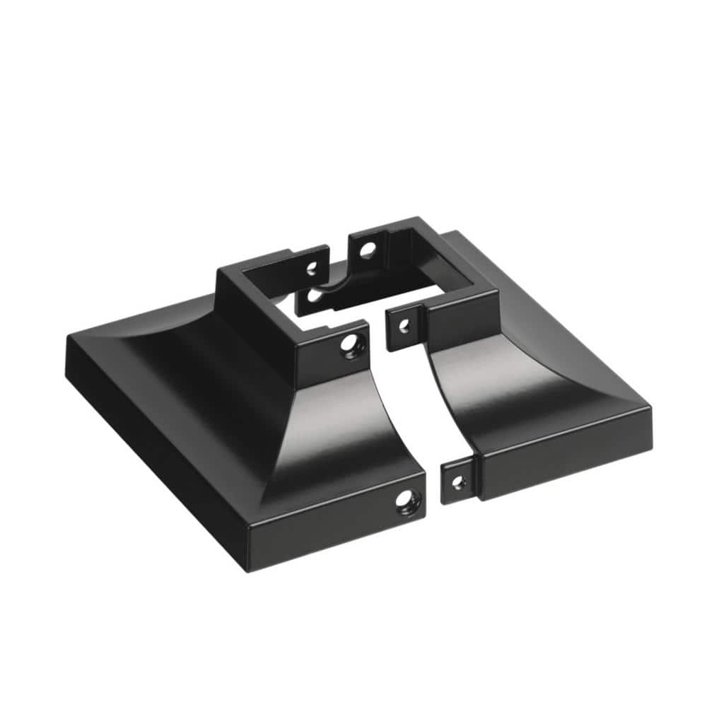Angel Sar 1.5 x 1.5 in. Black Matal Exterior Stair Part Handrail Fitting, Aluminum Alloy Deck Post Base Cover (2)
