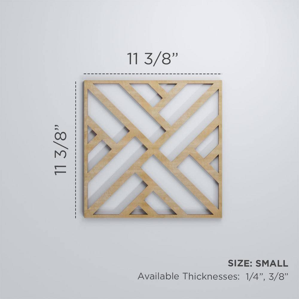 Ekena Millwork 11-3/8" x 11-3/8" x 1/4" Small Killeen Decorative Fretwork Wood Wall Panels, Hickory (10-Pack) (2)