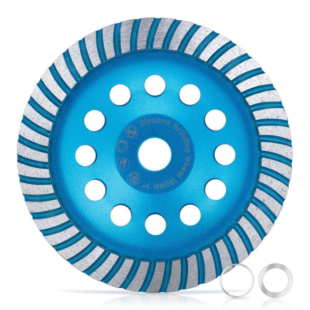 xinyoec Diamond Concrete Grinding Cup Wheels 180mm 7 in. Turbo Row Segment, Fits 7/8 in. Arbor, for Shaping Polishing Cleaning (1)