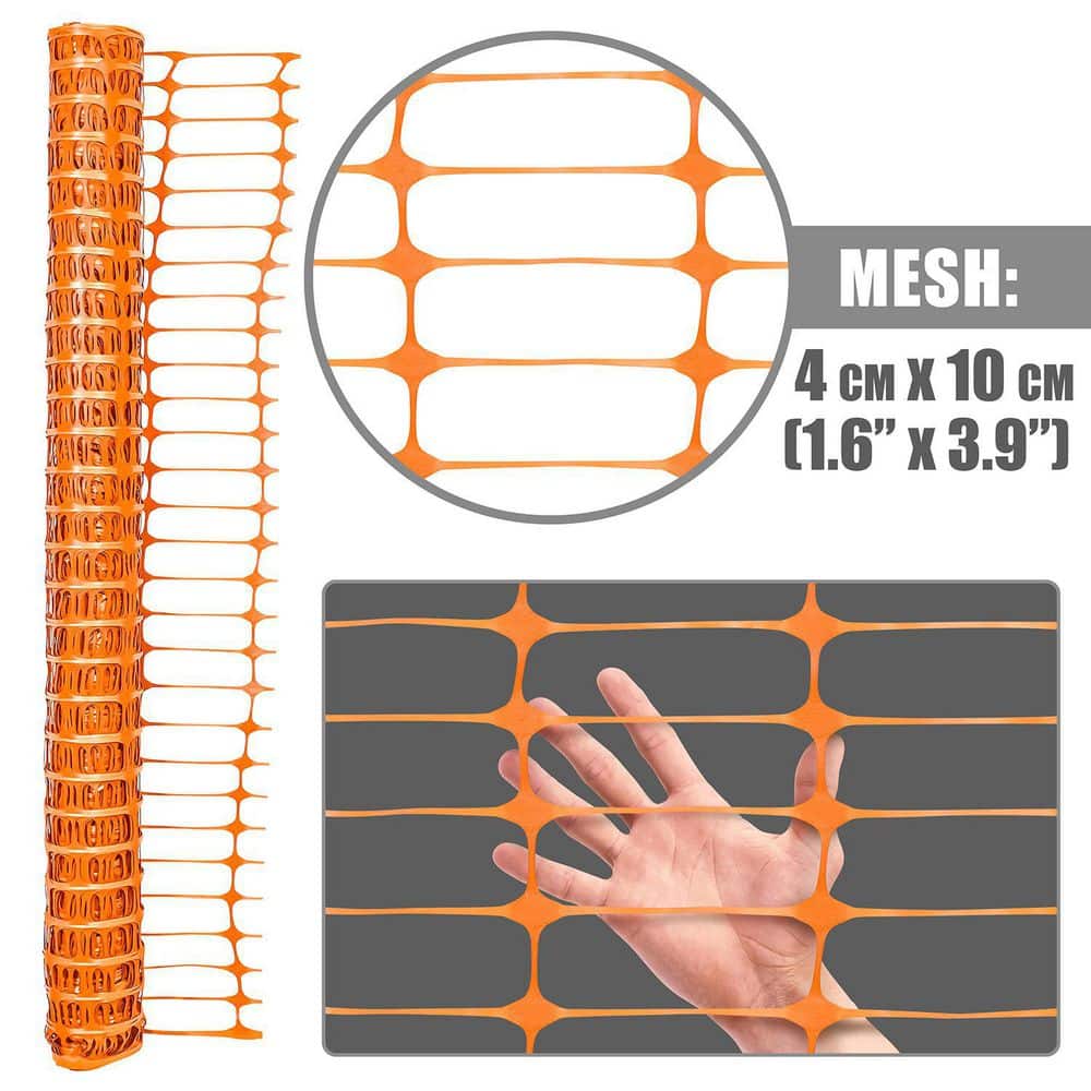 Fencer Wire 4 ft. x 100 ft. Outdoor Safety Fence, Plastic Fencing Roll for Construction Fencing Pet Fencing and Event Fencing (3)