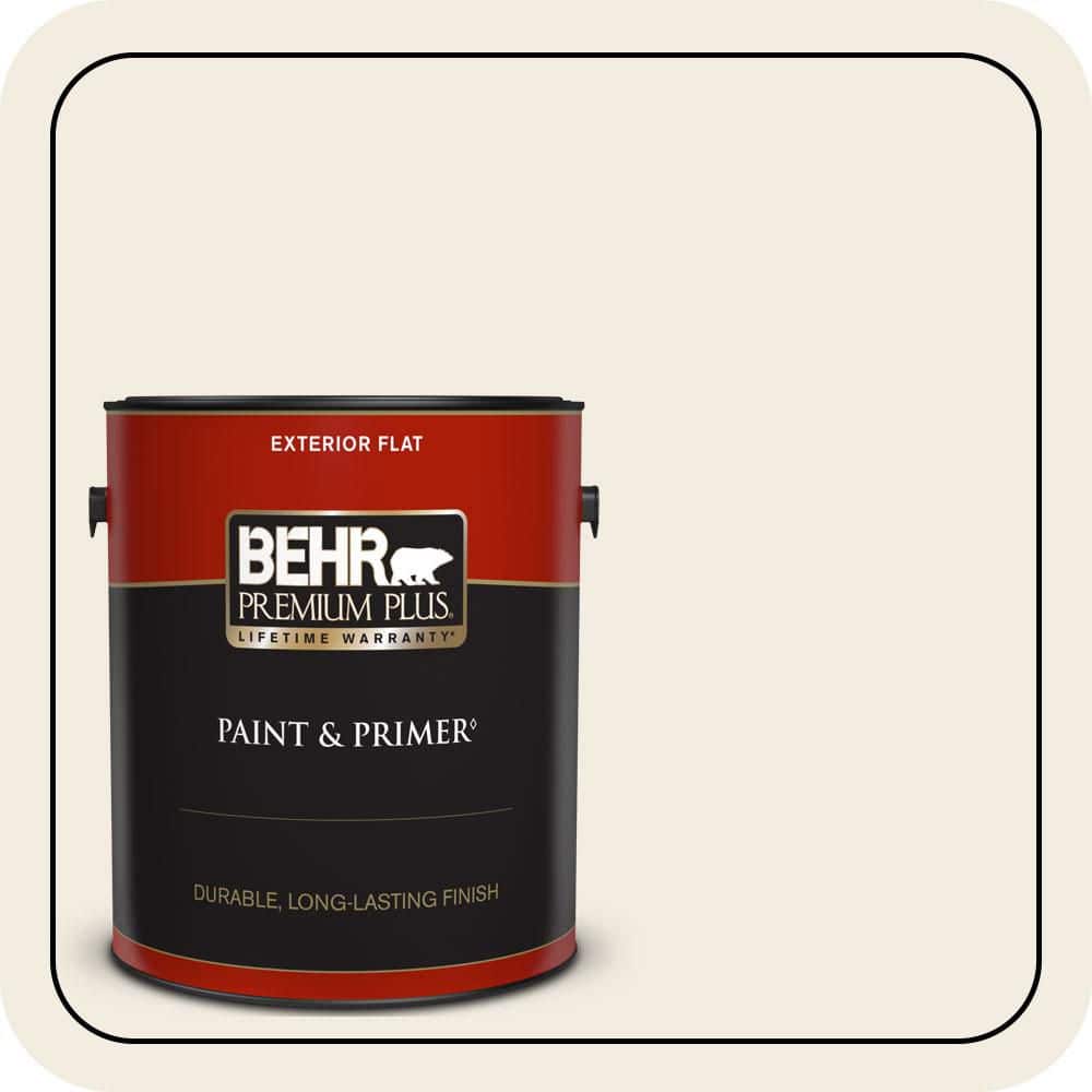 BEHR PREMIUM PLUS 1 gal. #W-F-210 Nude Flat Exterior Paint & Primer
