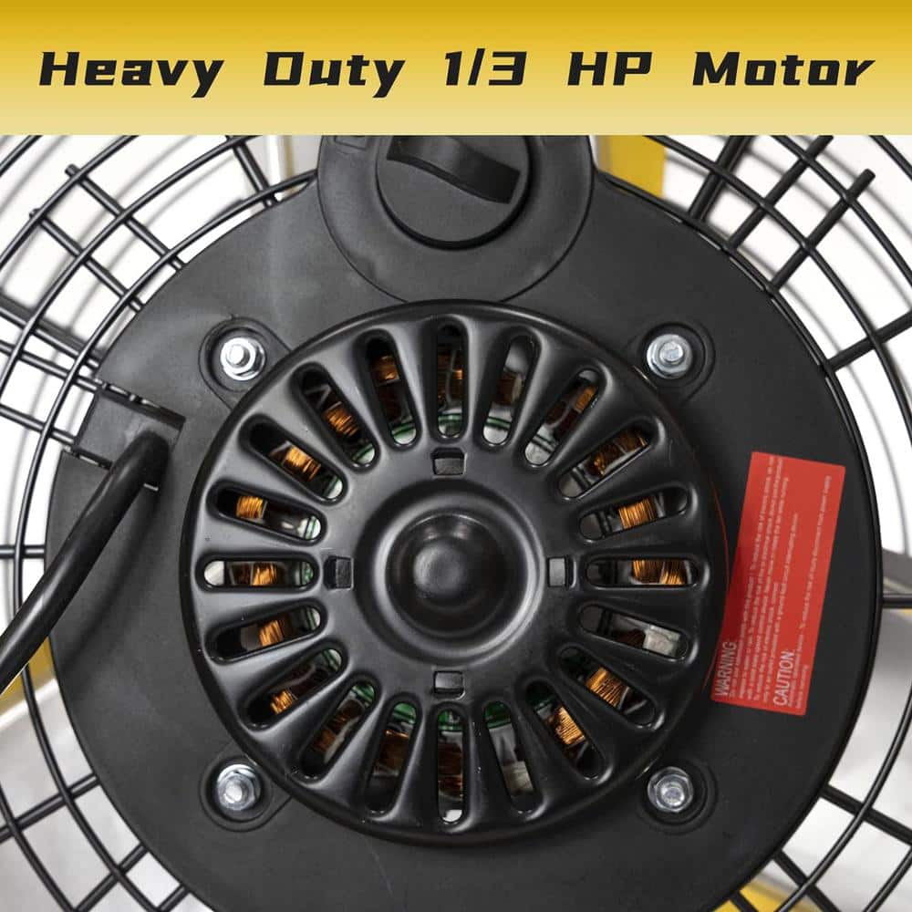 MELEZOOM 24 in. 8200 CFM Portable High Velocity Drum Fan in Yellow with 3-Speed for Air Circulation, Low Noise, UL Listed (2)