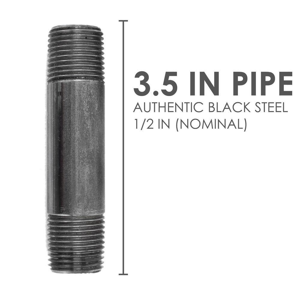 STZ 1/2 in. x 3-1/2 in. Black Steel Nipple (2)