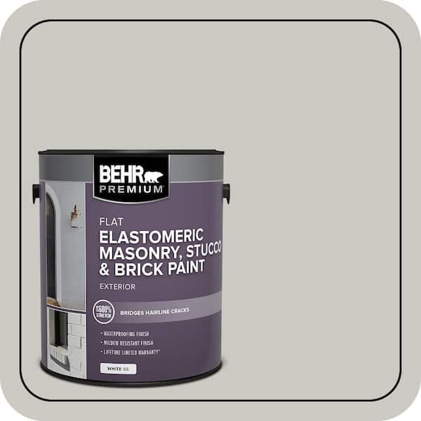 BEHR PREMIUM 1 gal. #MS-79 Silver Gray Pebble Elastomeric Masonry, Stucco and Brick Exterior Paint (2)
