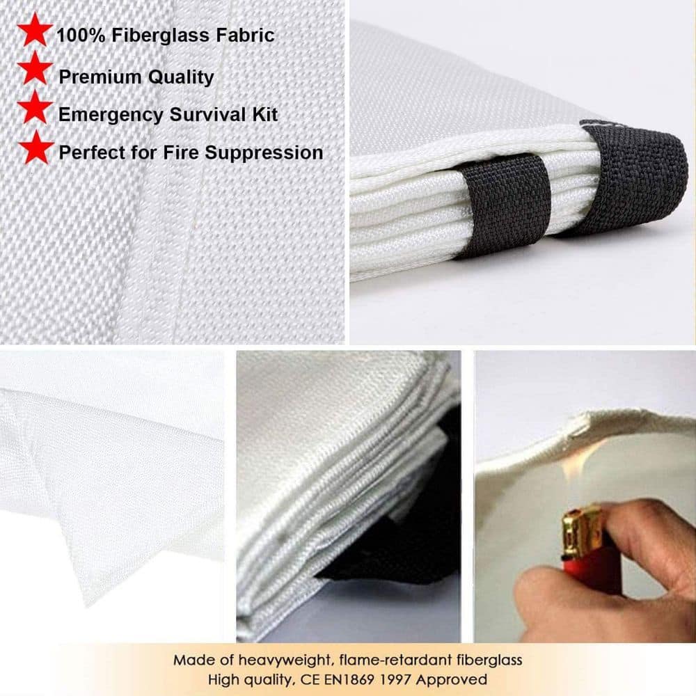 Ahfiwaso Fiberglass Fire Suppression Emergency Blanket Fire Blanket 4 Pack Flame Retardant Protection for Kitchen Car (2)