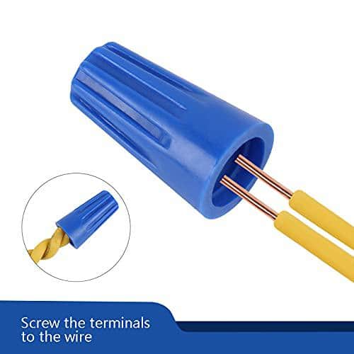 Ahfiwaso 1000-Pieces AWG 22-14 Wire Caps Electrical Connectors, Cone-Shaped Insulating Insert Twist Nuts w/Good Insulation, Blue (2)