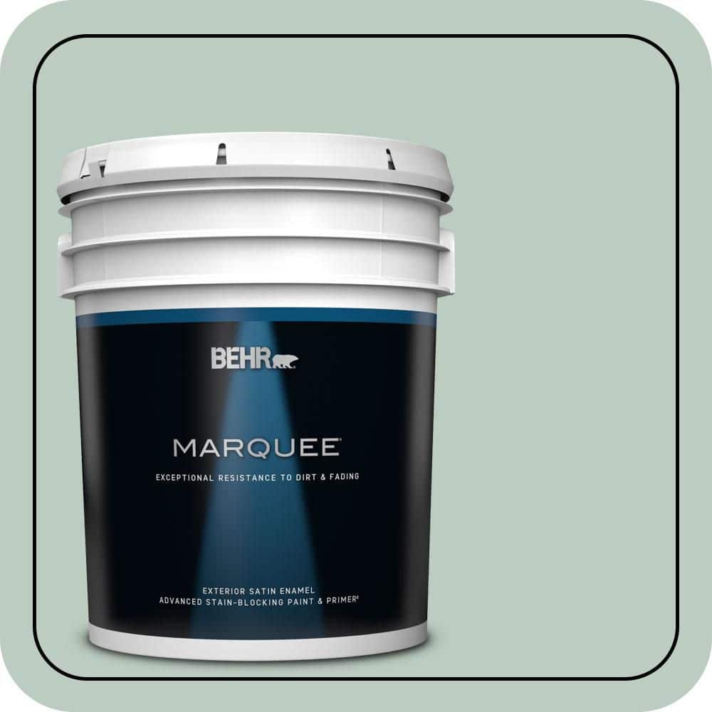 BEHR MARQUEE 5 gal. #QE-42 Antiqued Aqua Satin Enamel Exterior Paint & Primer