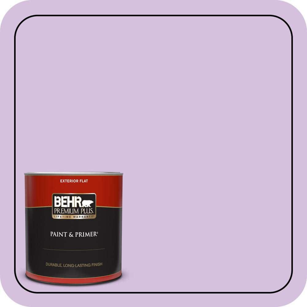 BEHR PREMIUM PLUS 1 qt. #660A-3 New Violet Flat Exterior Paint & Primer