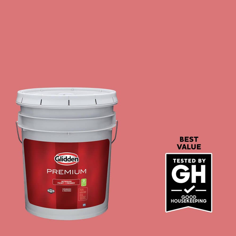 Glidden Premium 5 gal. PPG1187-5 Red Cedar Semi-Gloss Interior Latex Paint
