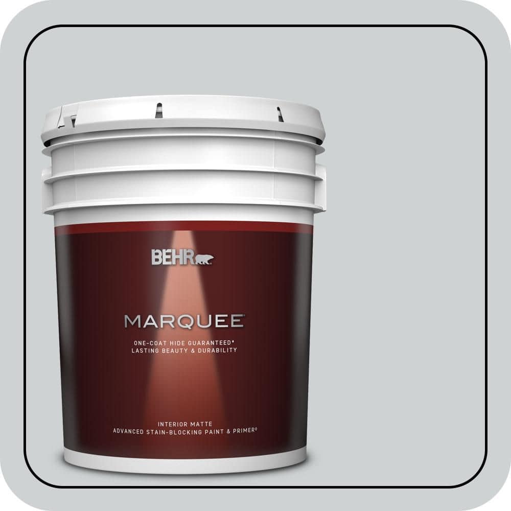 BEHR MARQUEE 5 gal. #N510-1 Silver Shadow Matte Interior Paint & Primer