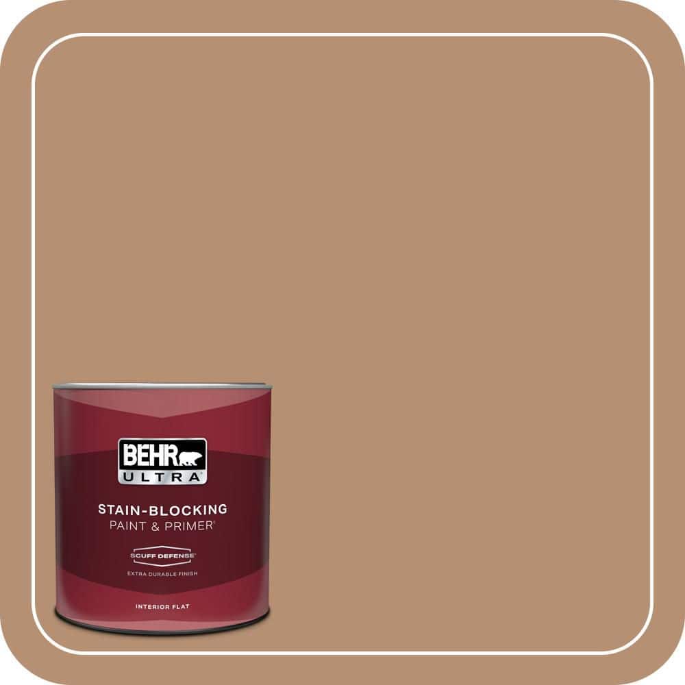 BEHR ULTRA 1 qt. #T13-7 Tan-Gent Extra Durable Flat Interior Paint & Primer