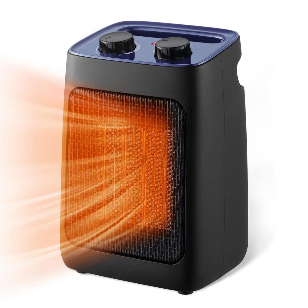 Unbranded 1500W Dark Blue Indoor Electric Ceramic Tower Heater Forced Air Space Heater with Thermostat 3 Modes Quiet ETL (2)