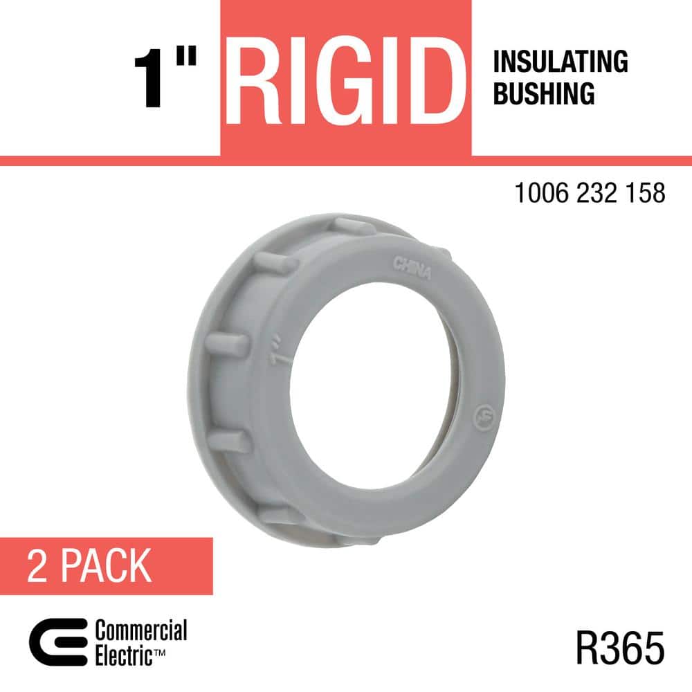 Commercial Electric 1 in. Rigid Metal Conduit (RMC) Plastic Insulating Bushing (2-Pack) (2)