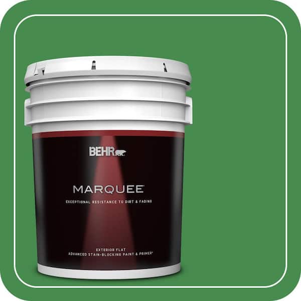 BEHR MARQUEE 5 gal. #MQ4-48 Planet Green Flat Exterior Paint & Primer (2)