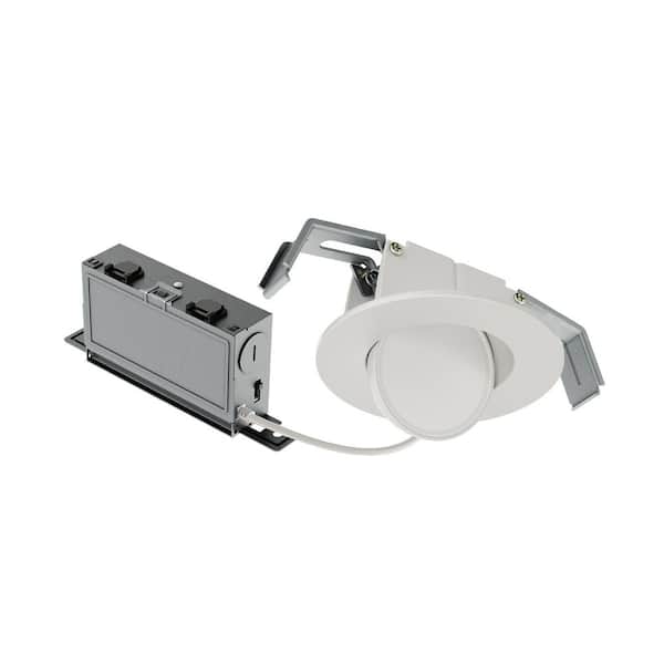 HALO 1-pack HLA 3 in. Canless LED Recessed Lighting With Super Adjustable Gimbal, CCT Select, Dimming, 600 Lumens-Round