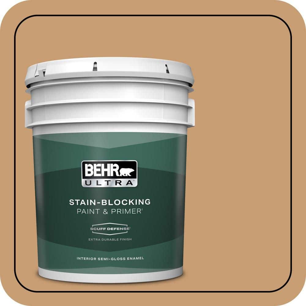 BEHR ULTRA 5 gal. #S270-5 Gingersnap Extra Durable Semi-Gloss Enamel Interior Paint & Primer