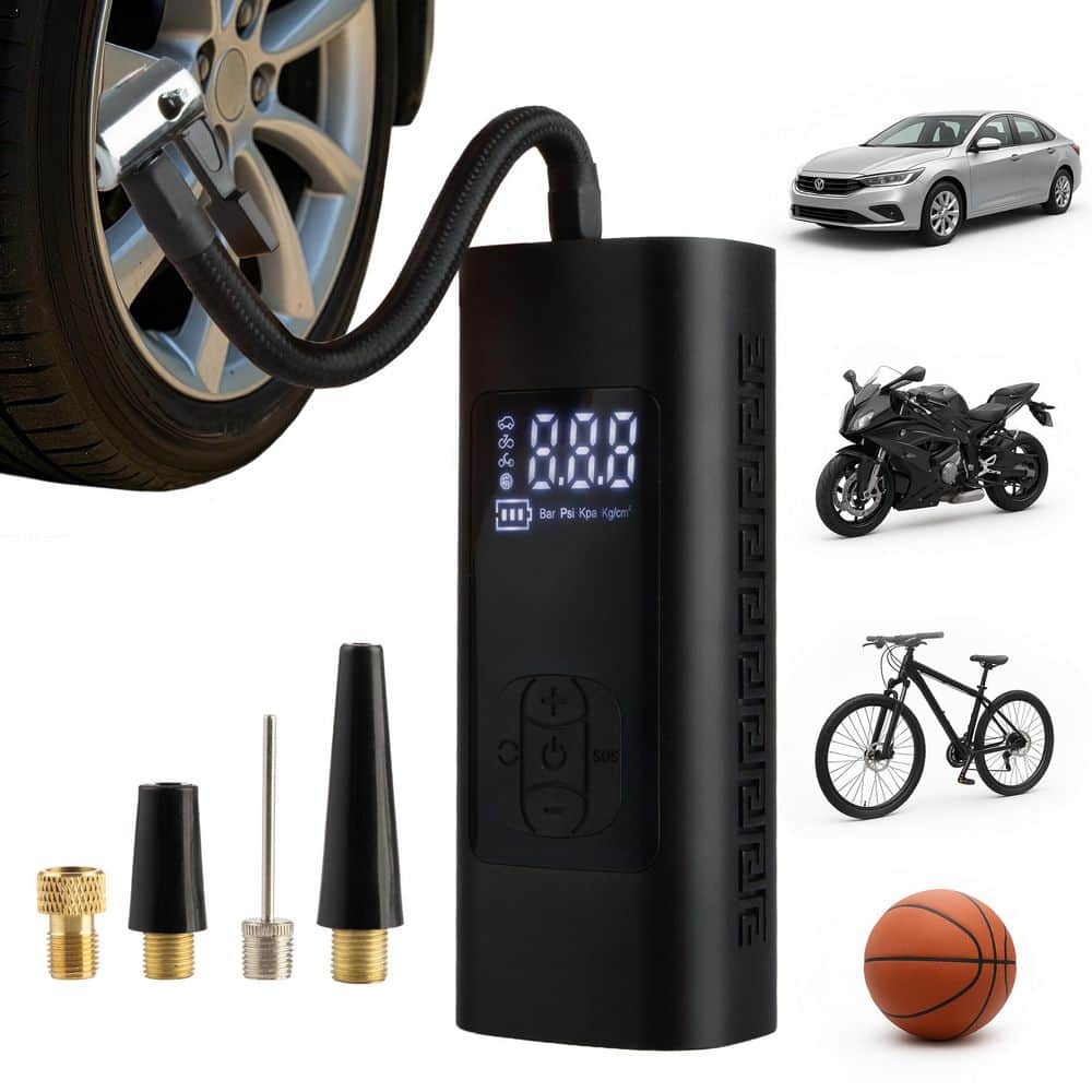 Stalwart Tire Inflator Portable Air Compressor for Car Tires 150PSI 6000mAh Cordless Air Pump for Balls, Bike, or Motorcycle (2)