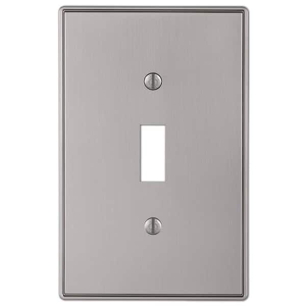 Hampton Bay Ansley 1 Gang Toggle Metal Wall Plate - Brushed Nickel (2)