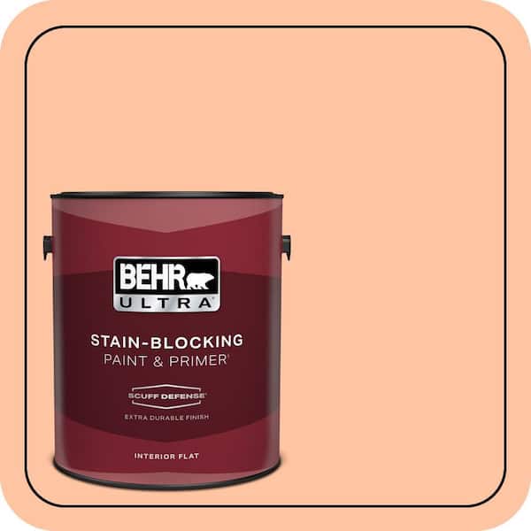 BEHR ULTRA 1 gal. #P200-3 Tomorrows Coral Extra Durable Flat Interior Paint & Primer (2)
