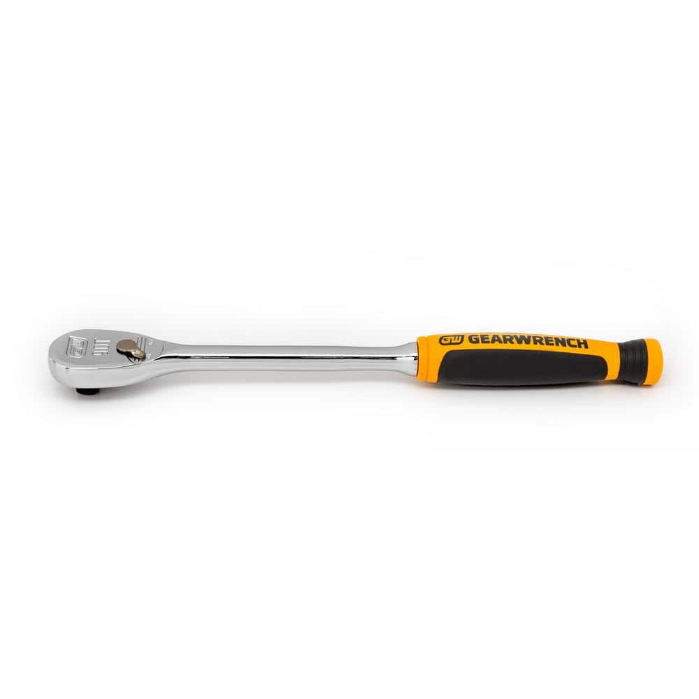 GEARWRENCH 1/4 in. Drive 90-Tooth Long Handle Dual Material Teardrop Ratchet (3)