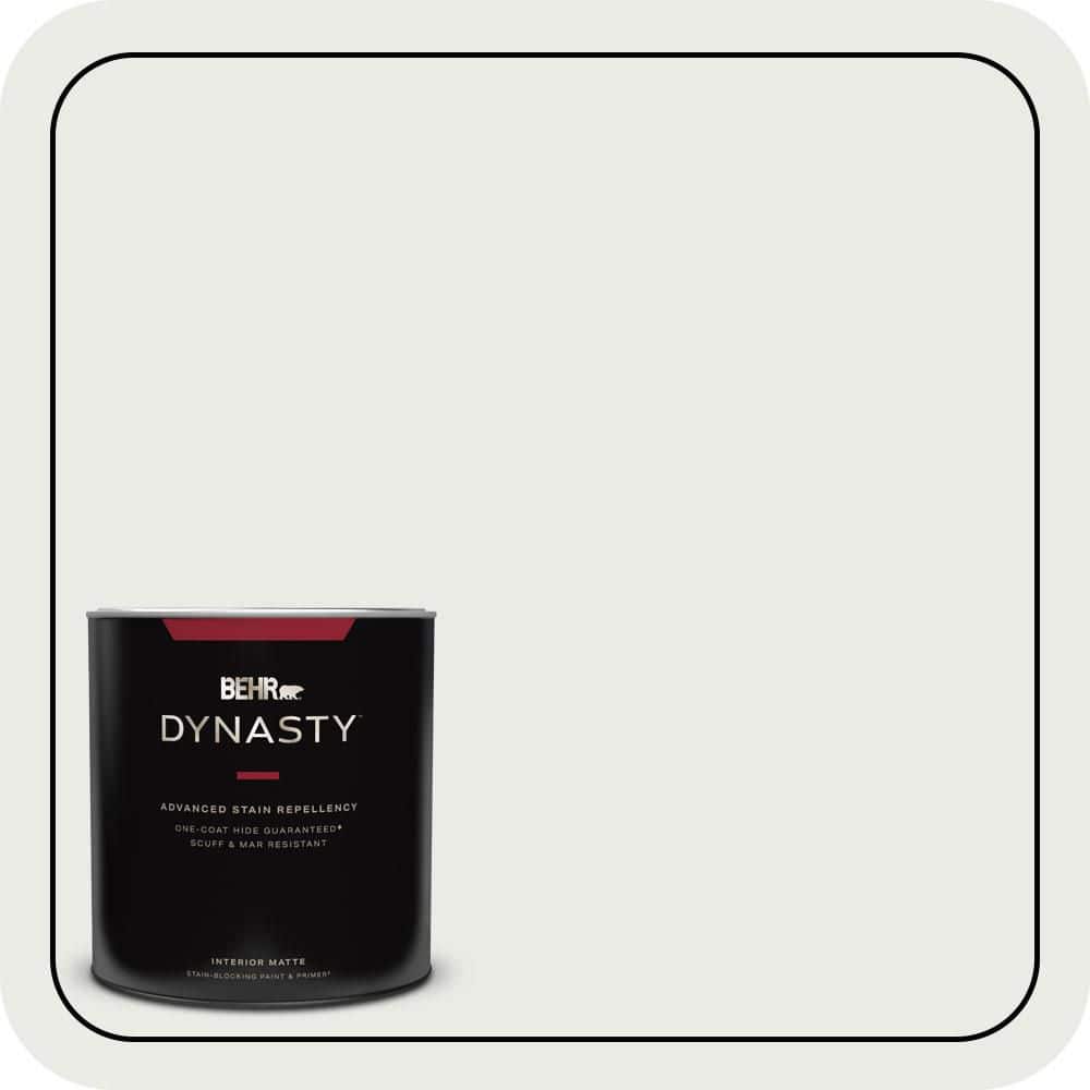 BEHR DYNASTY 1 qt. Designer Collection #DC-002 Statement White Matte Interior Stain-Blocking Paint & Primer