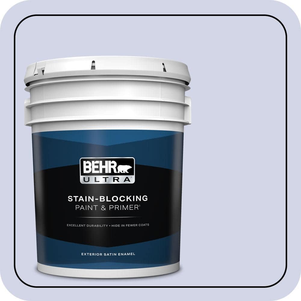 BEHR ULTRA 5 gal. #T12-17 Violet Water Satin Enamel Exterior Paint & Primer