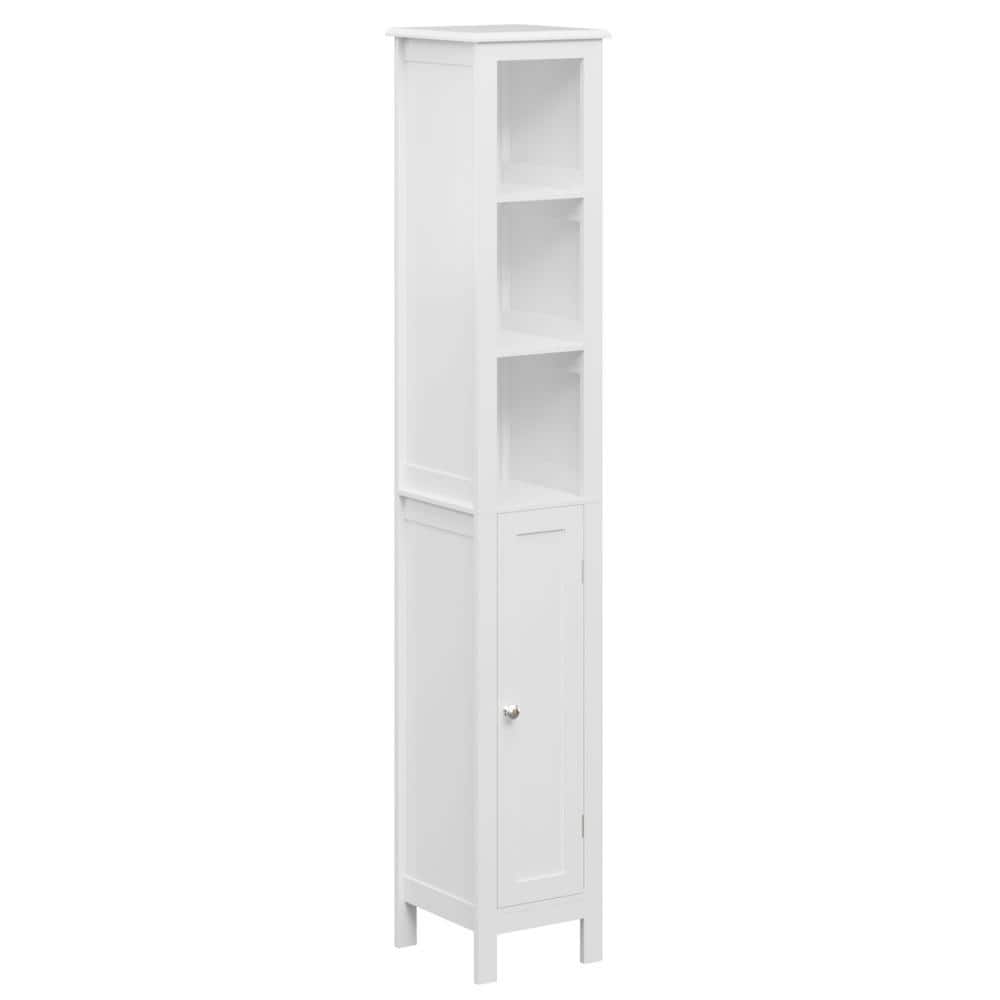 Flynama 11.81 in. W x 11.81 in. D x 66.93 in. H Bathroom Storage Wall Cabinet in White (1)