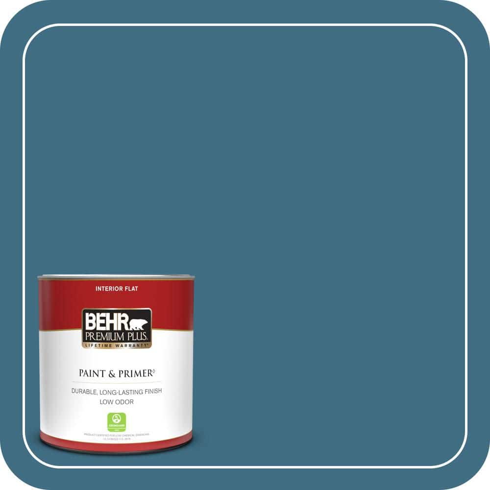 BEHR PREMIUM PLUS 1 qt. #560D-6 Seven Seas Flat Low Odor Interior Paint & Primer