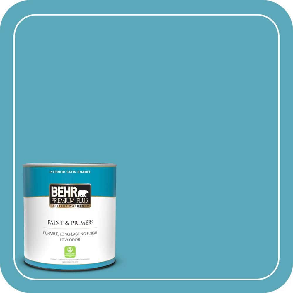 BEHR PREMIUM PLUS #T15-11 Sonic Blue Enamel Interior/Exterior Paint & Primer Color Sample