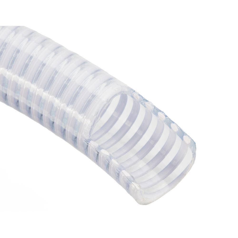 HYDROMAXX 2 in. Dia x 100 ft. Clear Flexible PVC Suction and Discharge Hose with White Reinforced Helix (2)