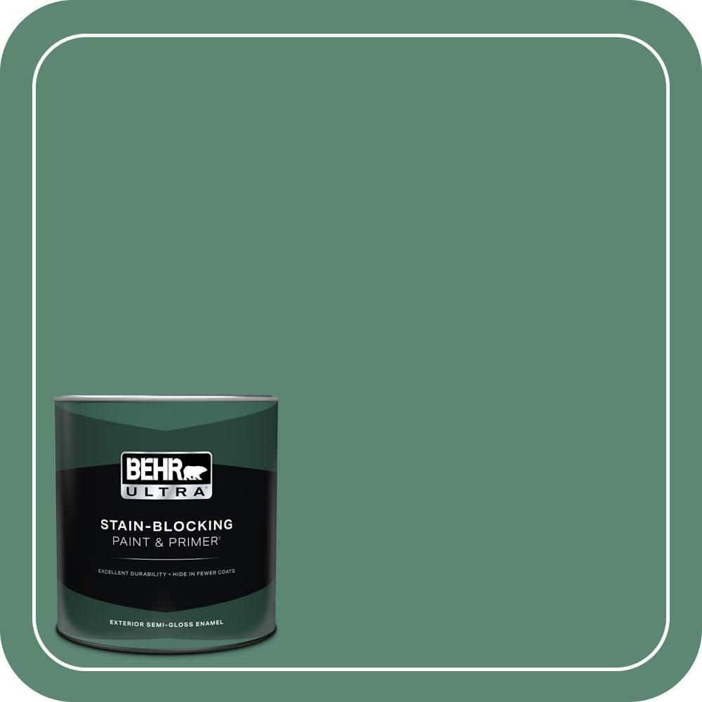 BEHR ULTRA 1 qt. #MQ6-43 Dark Jade Semi-Gloss Enamel Exterior Paint & Primer